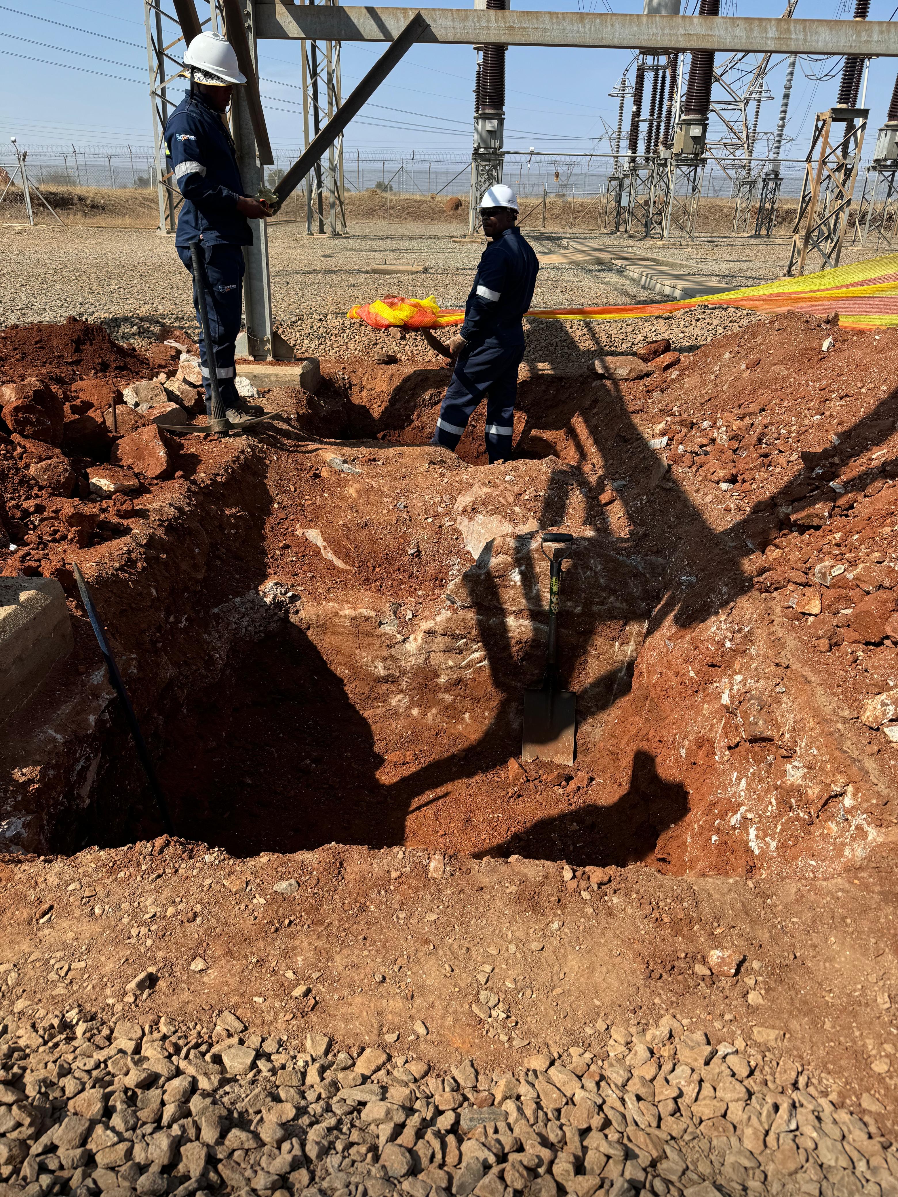 Preparing for Drill at Klerksdorp Sub-station - Civil Blasting
